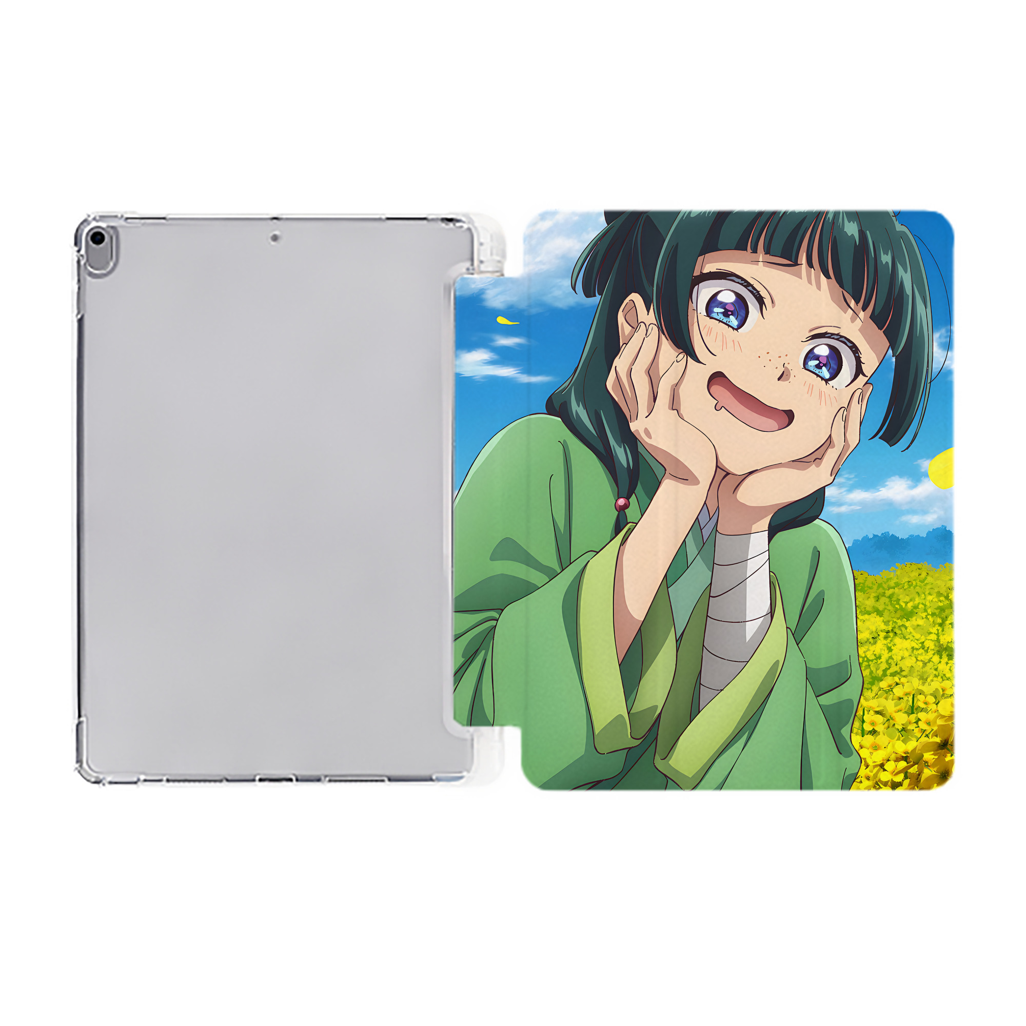 （画像用） 薬屋のひとりごと The Apothecary Diaries IPad ケース ペン収納付き 三つ折りスタンド PUレザー×シリコン 対応機種9.5/10.5/10.9インチ